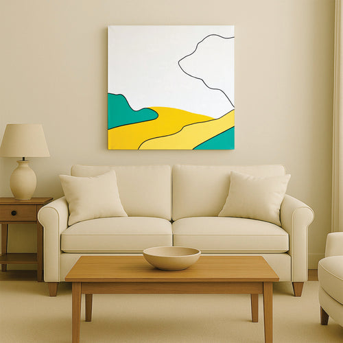 Bold Abstract Canvas Painting Stretched Frame – Contemporary Wall Art