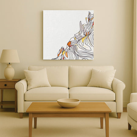 Contemporary Abstract Canvas Wall Stretched Frame – Vibrant Digital Painting