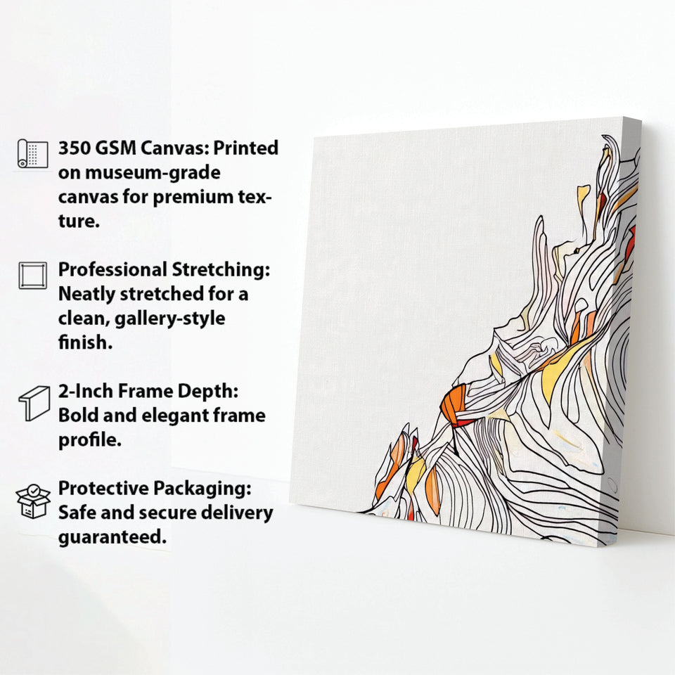 Contemporary Abstract Canvas Wall Stretched Frame – Vibrant Digital Painting