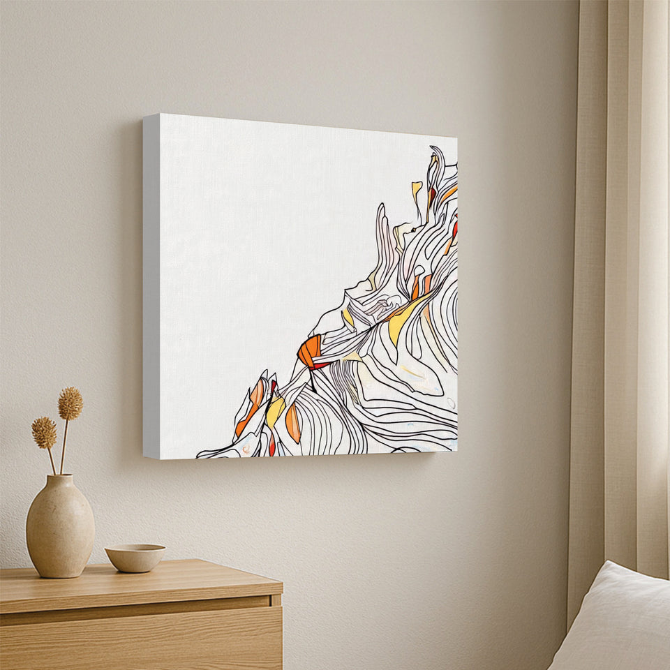 Contemporary Abstract Canvas Wall Stretched Frame – Vibrant Digital Painting