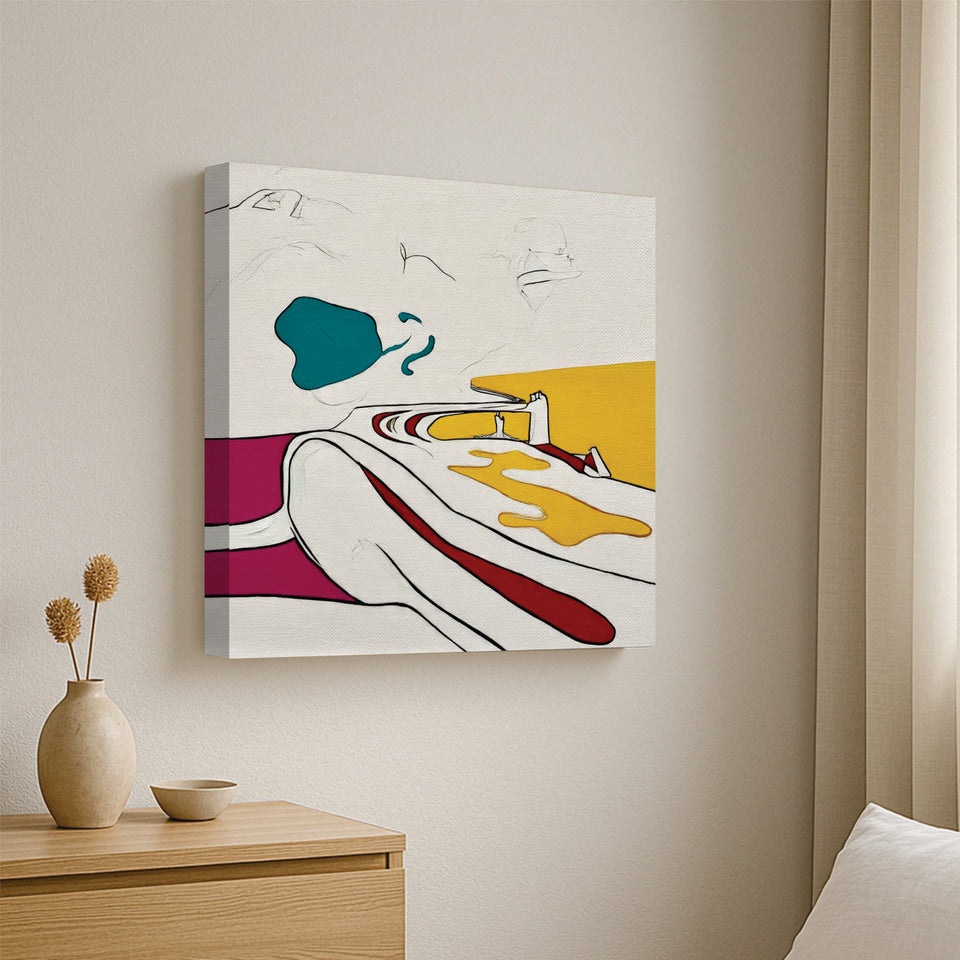 Abstract Flow Digital Canvas Wall Art Stretched Frame – Minimalist Home Décor