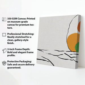 Stylish Abstract Canvas Painting Stretched Frame – Vibrant Modern Wall Art