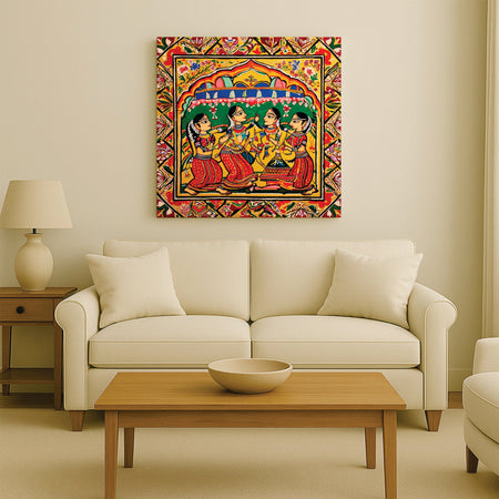 Sacred Mythology Canvas Painting Stretched Frame – Elegant Home Wall Art