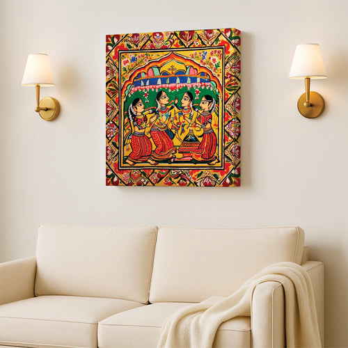 Sacred Mythology Canvas Painting Stretched Frame – Elegant Home Wall Art