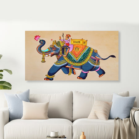 Colorful Elephant Premium Canvas Wall Painting