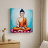 Meditative Calm: Buddha in Orange Canvas WAll Art Stretched Frame Painting