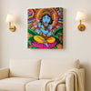 Radha Krishna Romantic Canvas Art Stretched Frame – Spiritual Wall Decoration
