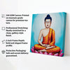 Meditative Calm: Buddha in Orange Canvas WAll Art Stretched Frame Painting