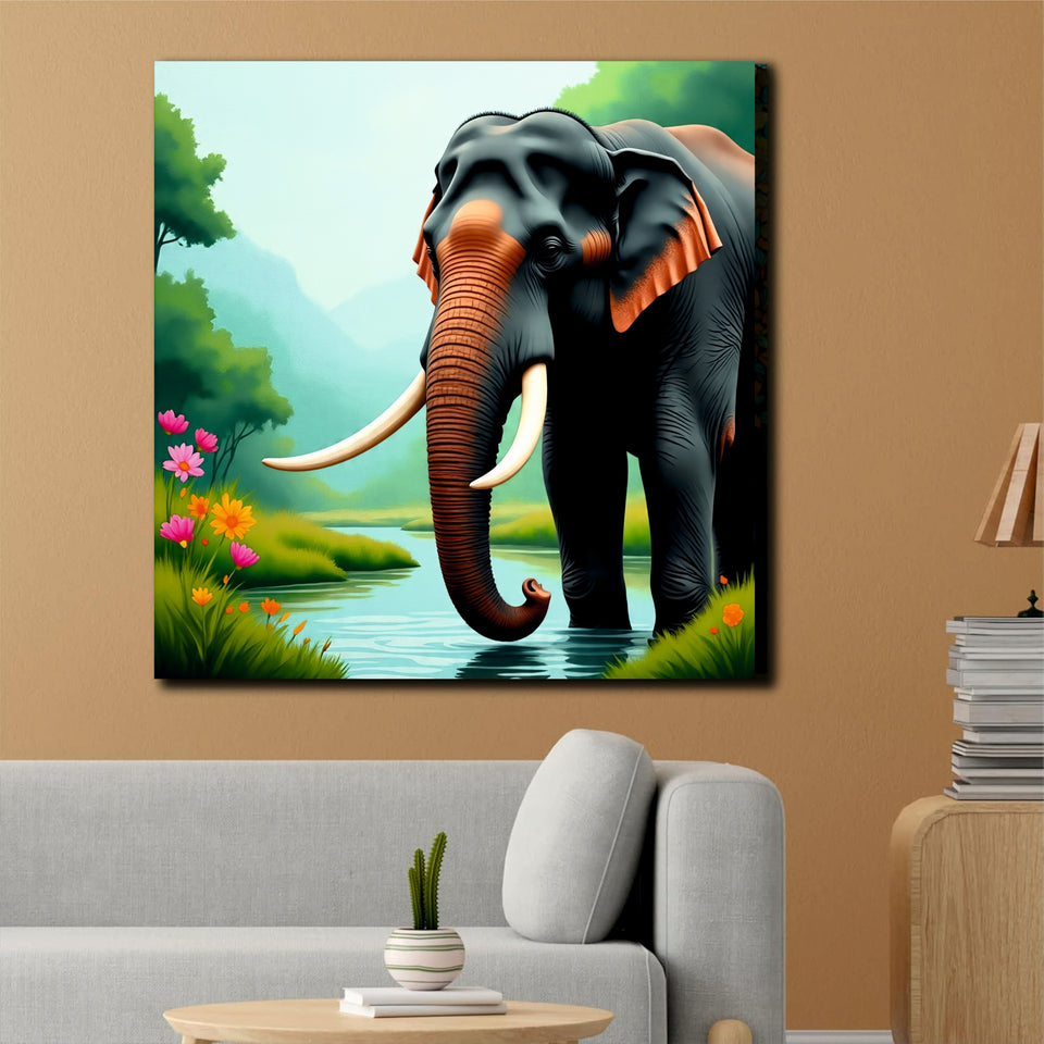 Gentle Giant, Silent Majesty Canvas Wall Art Stretched Frame Painting