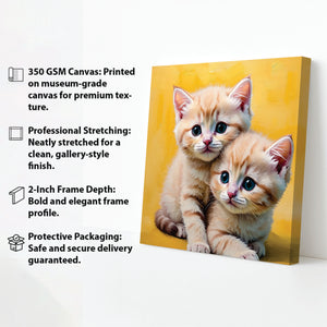 Best Friends Forever – Cats Duo Canvas  Wall Art Stretched Frame Painting