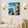 Guardian Angel by the Sea – Spiritual  Canvas Wall Art Stretched Frame Painting