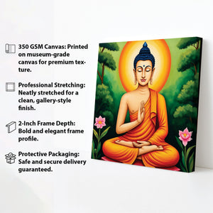 Illuminated Stillness — Where Flame Meets Serenity Canvas Wall Art Stretched Frame Painting