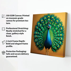 Elegance on Canvas – Majestic Peacock Art Canvas Wall Art Stretched Frame Painting