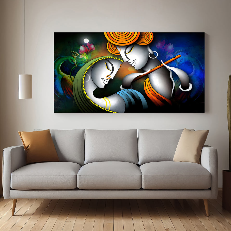 Krishna Radha Premium Canvas Wall Painting