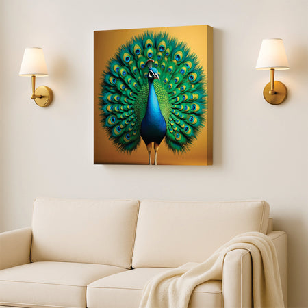 Elegance on Canvas – Majestic Peacock Art Canvas Wall Art Stretched Frame Painting