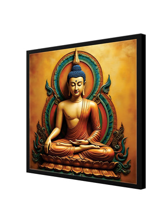 Quiet Ember — Serenity in Illumination Canvas Wall Art Black Frame Painting