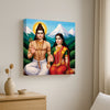 Divine Couple – Shiva Parvati Canvas Wall Art Stretched Frame Painting