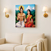 Divine Couple – Shiva Parvati Canvas Wall Art Stretched Frame Painting