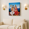 Blessings of Lord Shiva & Maa Parvati – Spiritual Décor Canvas Wall  Art Stretched Frame Painting