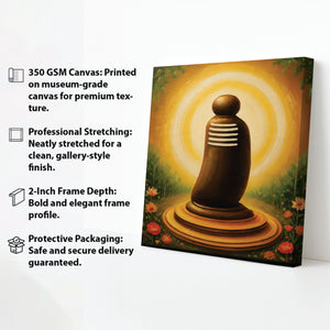 Sacred Shiva Lingam – Divine Canvas Wall Art Stretched Frame Painting