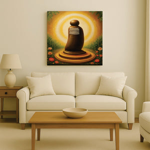Sacred Shiva Lingam – Divine Canvas Wall Art Stretched Frame Painting