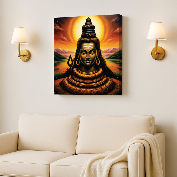 Spiritual Shivling Wall Art – Eternal Energy Canvas Wall Art Stretched Frame Painting