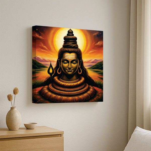 Spiritual Shivling Wall Art – Eternal Energy Canvas Wall Art Stretched Frame Painting