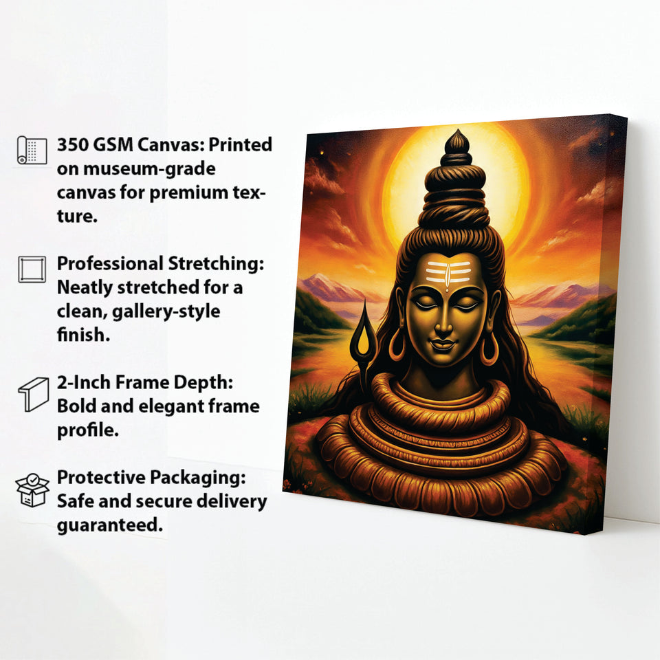 Spiritual Shivling Wall Art – Eternal Energy Canvas Wall Art Stretched Frame Painting
