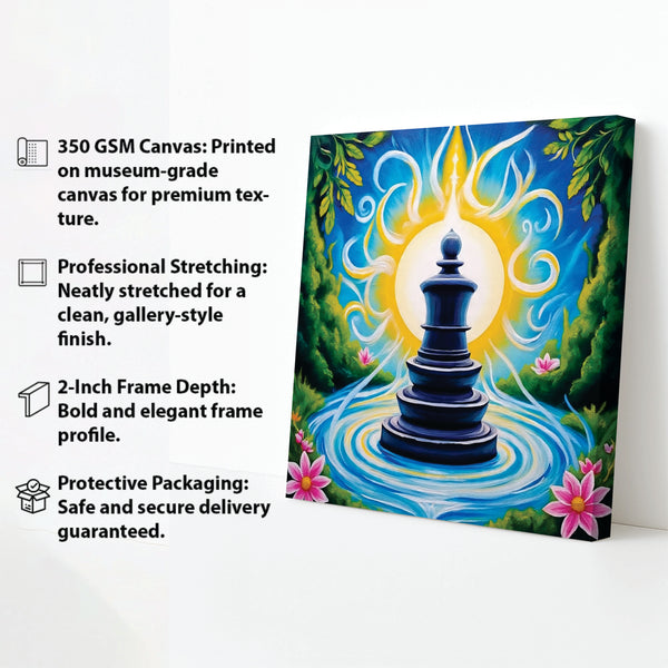 Strategic Moves – Premium Chess Canvas Frame Stretched Frame Painting