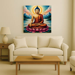 Flame of Truth — Illuminating Quiet Reflection Canvas Wall Art Stretched Frame Painting