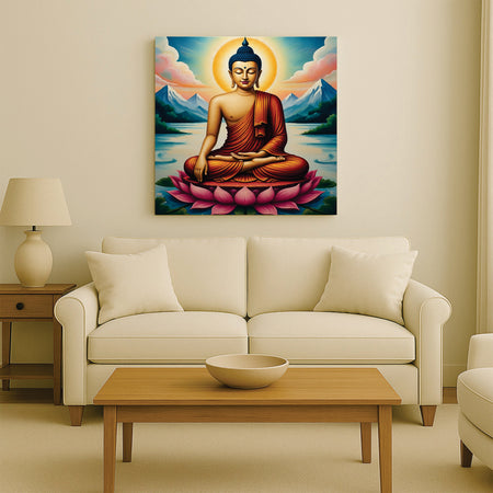 Flame of Truth — Illuminating Quiet Reflection Canvas Wall Art Stretched Frame Painting