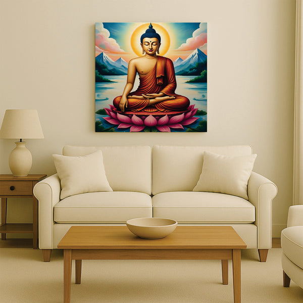 Flame of Truth — Illuminating Quiet Reflection Canvas Wall Art Stretched Frame Painting