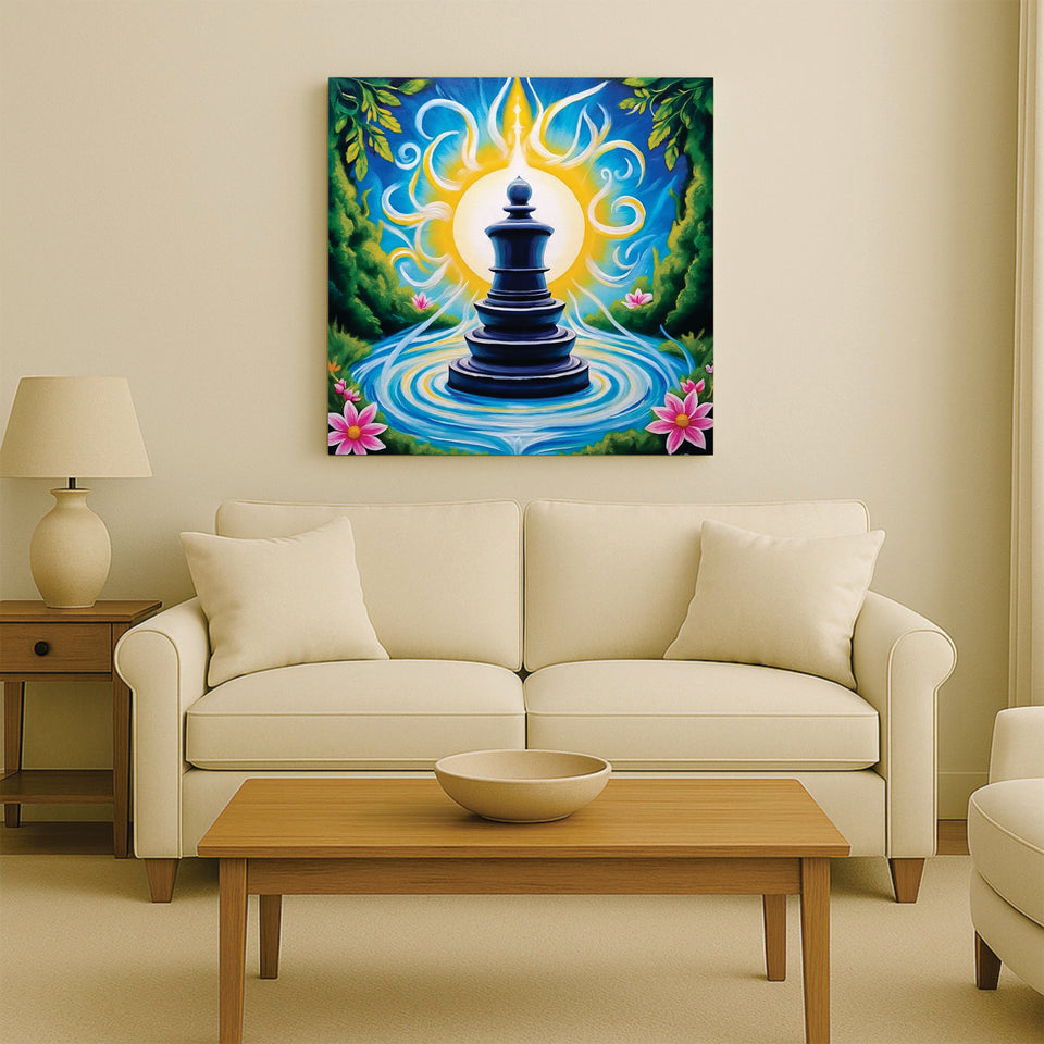 Strategic Moves – Premium Chess Canvas Frame Stretched Frame Painting