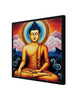 Saffron Flame of Stillness Canvas Wall Art Black Frame Painting