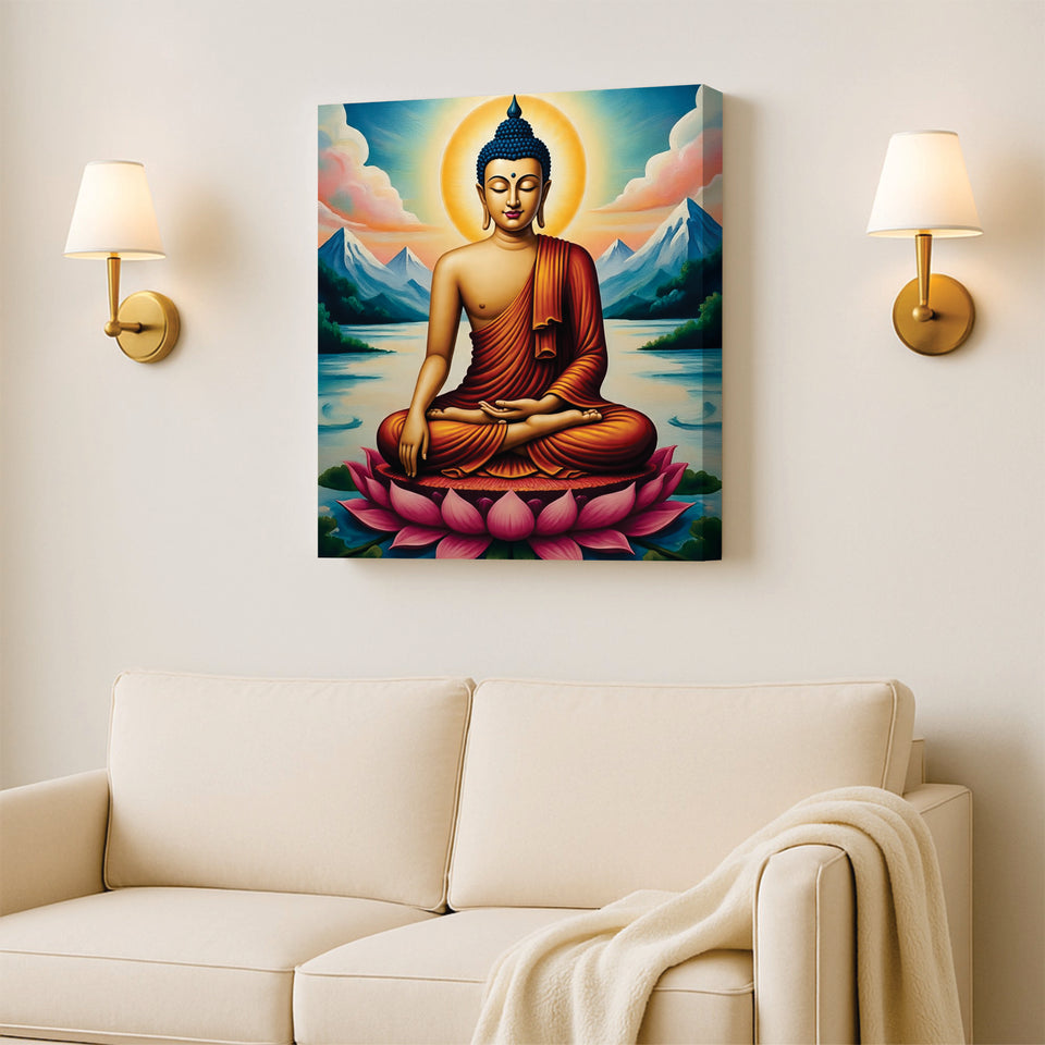 Flame of Truth — Illuminating Quiet Reflection Canvas Wall Art Stretched Frame Painting