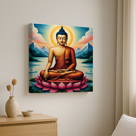 Flame of Truth — Illuminating Quiet Reflection Canvas Wall Art Stretched Frame Painting