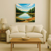 Breathtaking Nature Canvas Stretched Frame – Beauty of Green & Blue