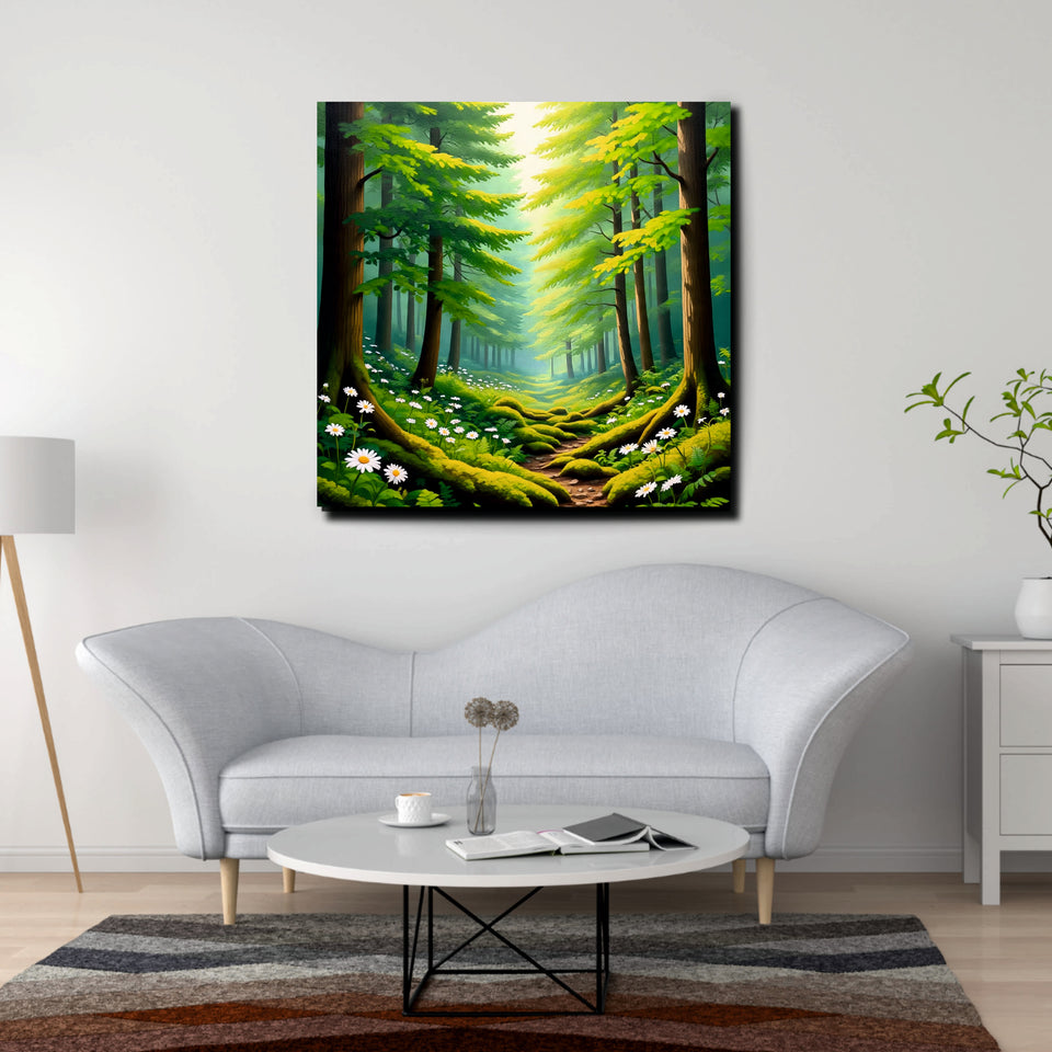 Forest of Tranquility — Let your space breathe in peace Canvas Wall Art Stretched Frame Painting