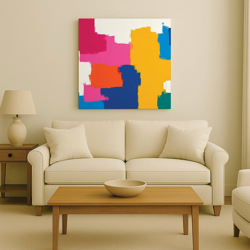Bold & Expressive – Abstract Canvas Stretched Frame Painting