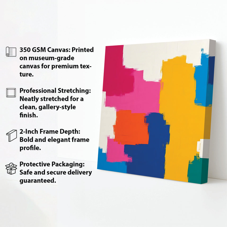 Bold & Expressive – Abstract Canvas Stretched Frame Painting