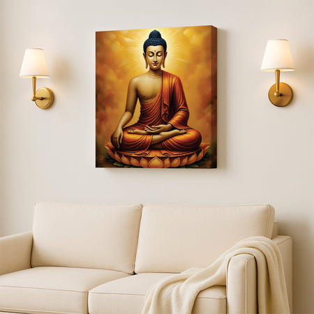 Embers of Awakening — The Silent Flame of Insight Canvas Wall Art Stretched Frame Painting