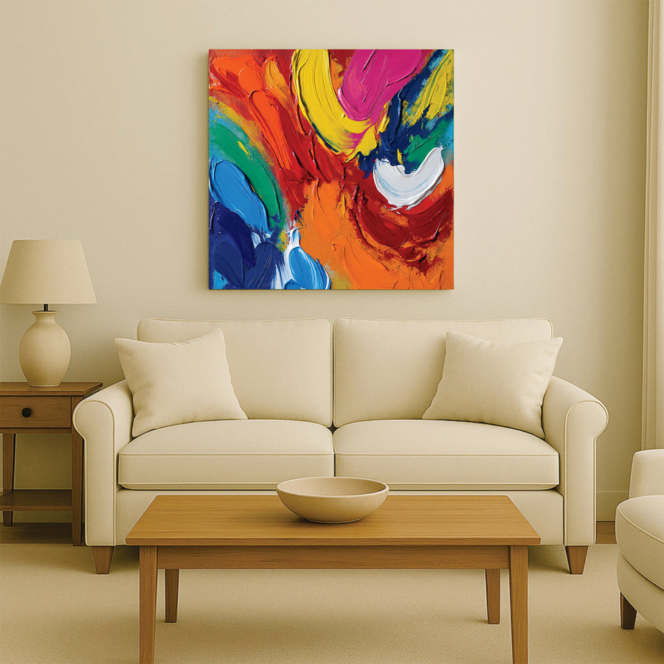 Modern Living – Abstract Canvas Wall Art Stretched Frame Painting