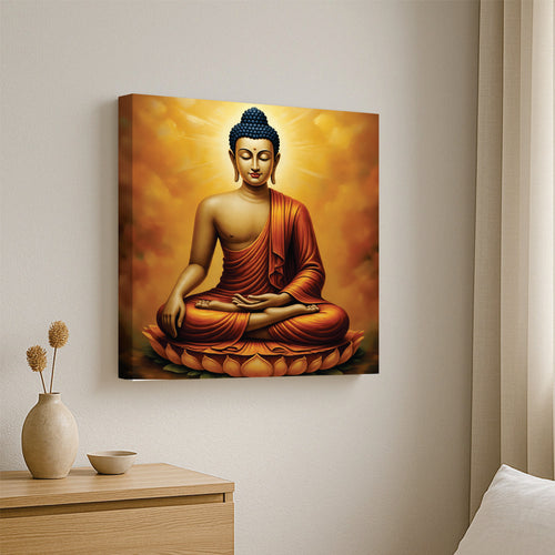 Embers of Awakening — The Silent Flame of Insight Canvas Wall Art Stretched Frame Painting