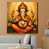Sacred Beginnings Begin With Ganesha's Blessing Canvas Wall Art Stretched Frame Painting