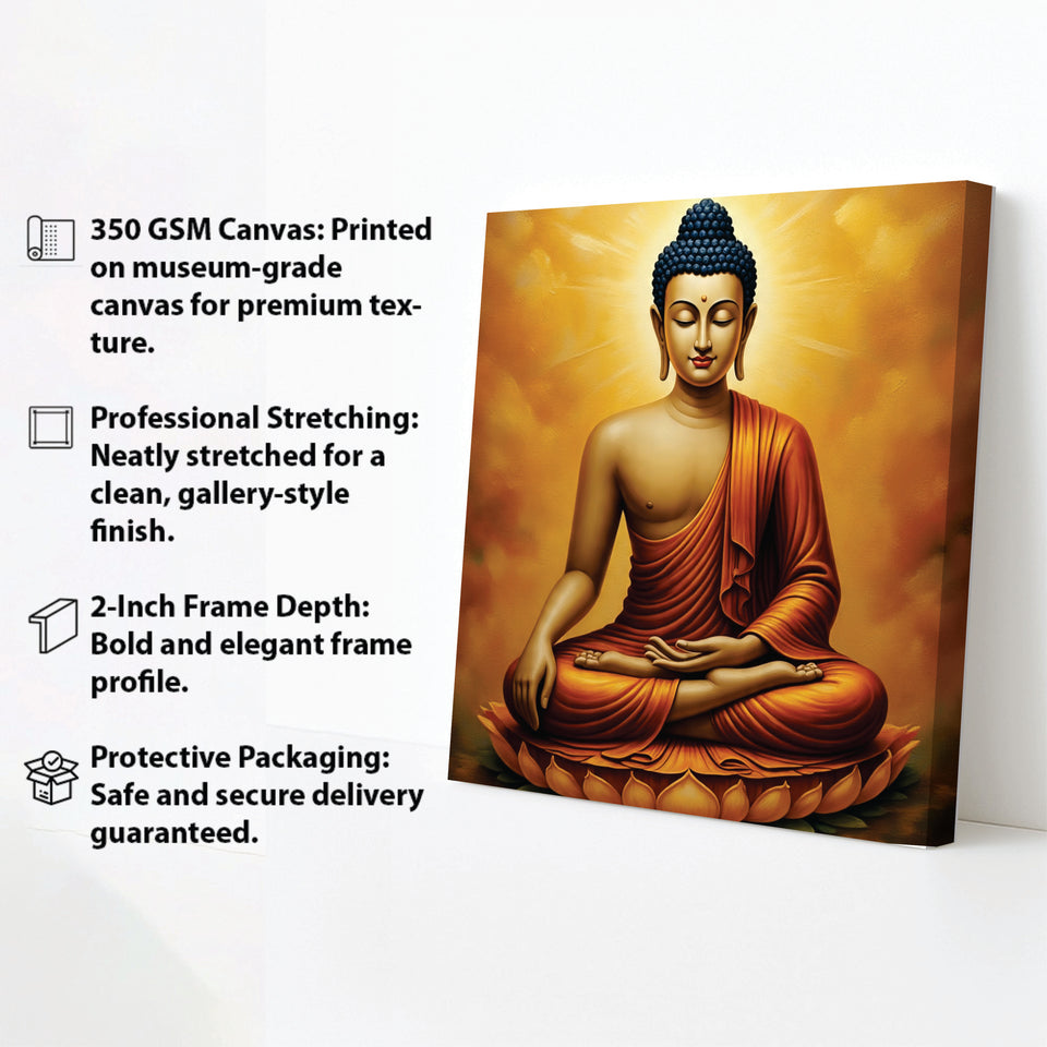 Embers of Awakening — The Silent Flame of Insight Canvas Wall Art Stretched Frame Painting