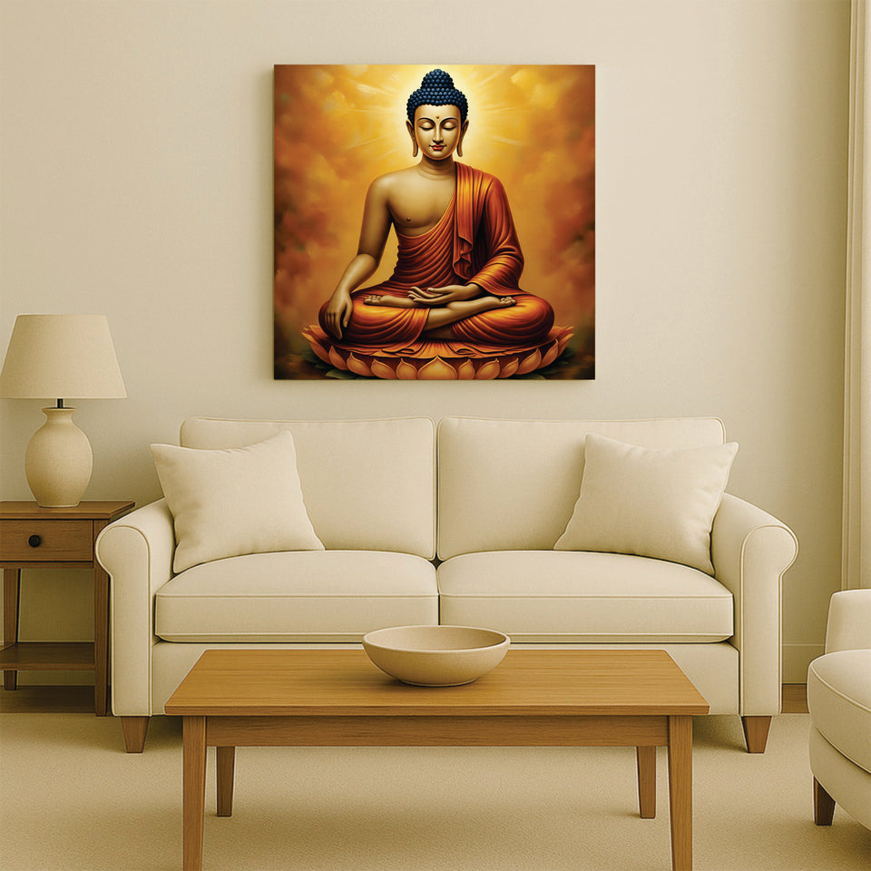 Embers of Awakening — The Silent Flame of Insight Canvas Wall Art Stretched Frame Painting