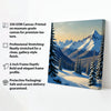 Golden Fields & Mountain Sunrise Canvas Stretched Frame – Nature Wall Art