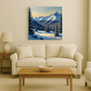 Golden Fields & Mountain Sunrise Canvas Stretched Frame – Nature Wall Art
