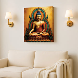 Quiet Ember — Serenity in Illumination Canvas Wall Art Stretched Frame Painting