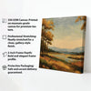 Sunrise Over Hills Canvas Stretched Frame Painting – Scenic Landscape Wall Art